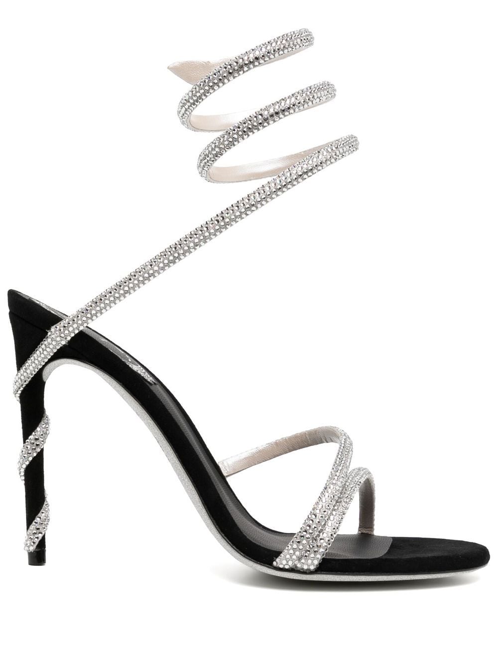 René Caovilla 110mm crystal-embellished sandals - Black von René Caovilla