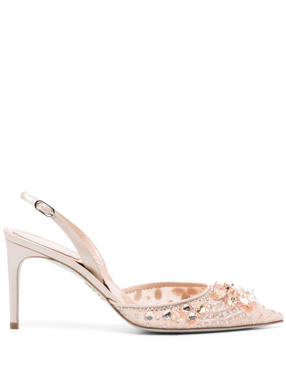 René Caovilla 80mm crystal-embellishment slingback sandals - Pink von René Caovilla