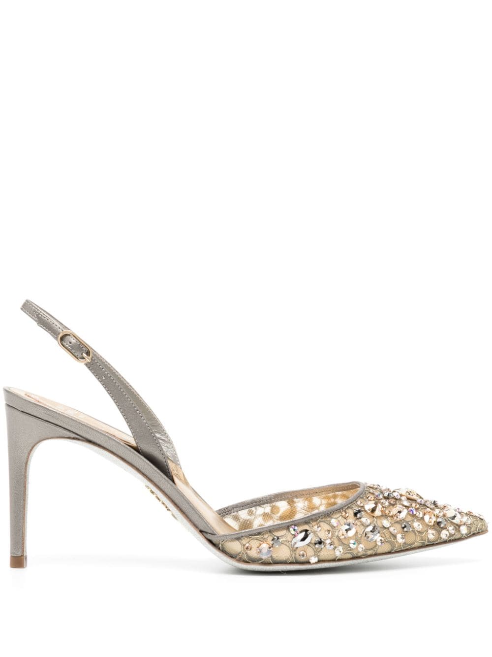 René Caovilla 80mm crystal-embellished leather sandals - Gold von René Caovilla