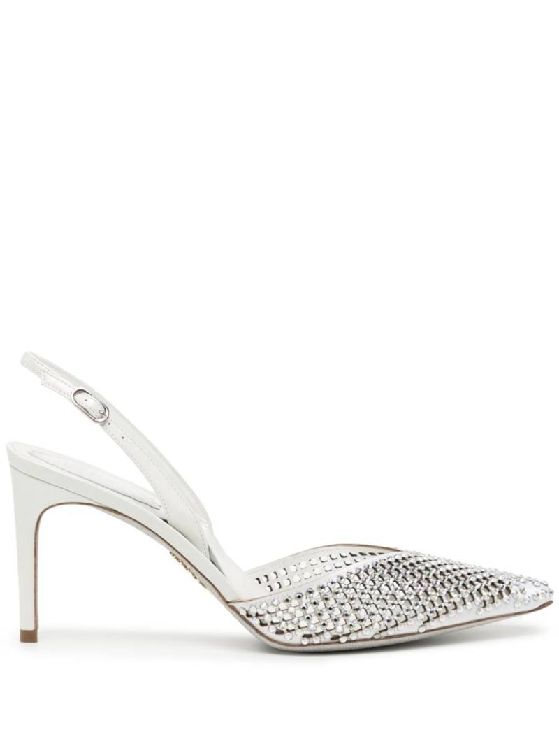 René Caovilla 80mm crystal-embellished pointed-toe pumps - Silver von René Caovilla