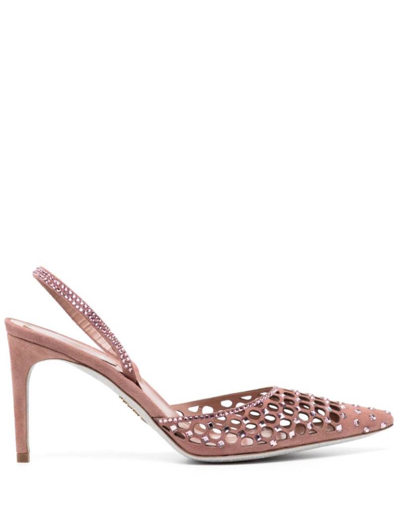 René Caovilla 80mm crystal-embellished pumps - Pink von René Caovilla