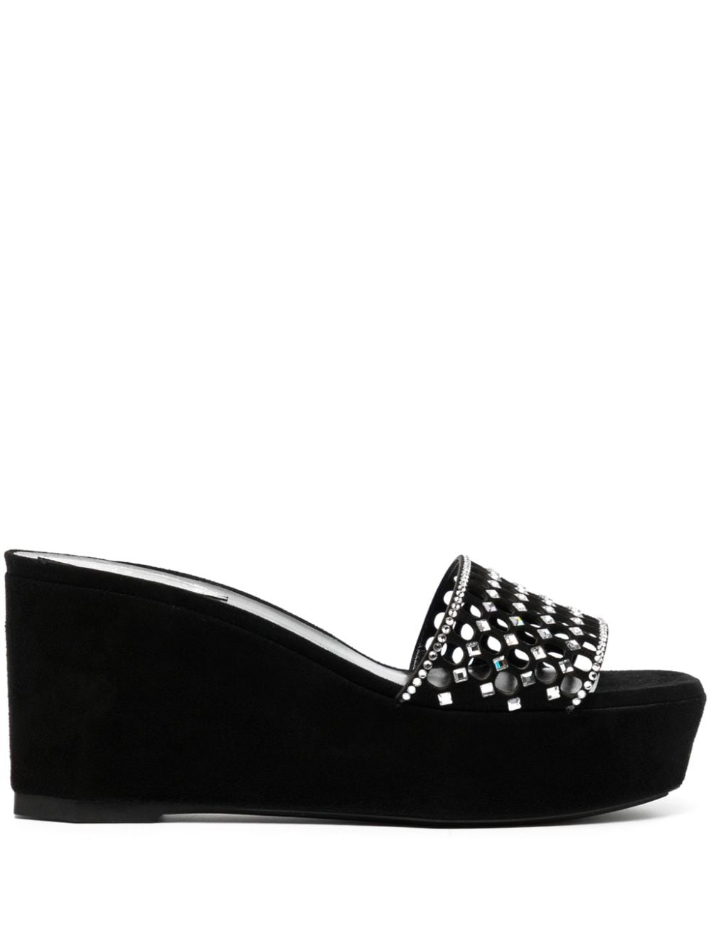 René Caovilla 90mm crystal-embellished platform sandals - Black von René Caovilla