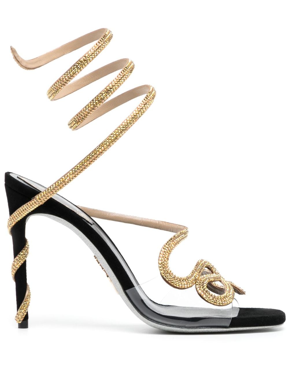 René Caovilla Cleo 90mm rhinestone-embellished sandals - Gold von René Caovilla