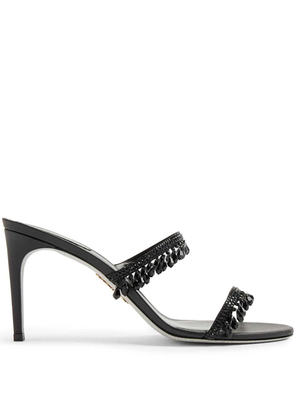 René Caovilla Chandelier 80mm open-toe mules - Black von René Caovilla