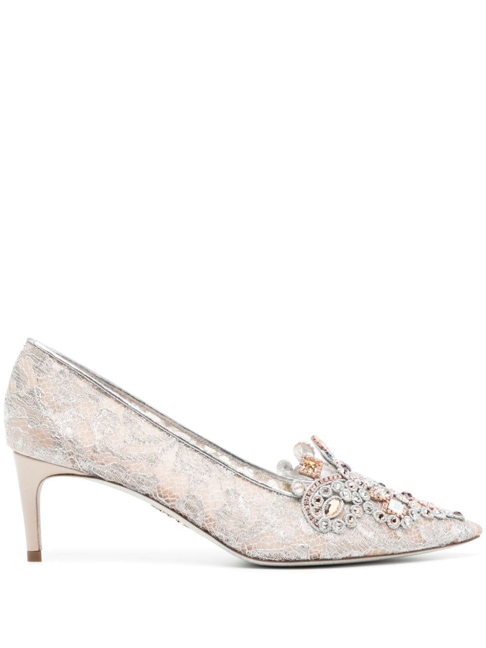 René Caovilla Cinderella embellished pumps - Grey von René Caovilla