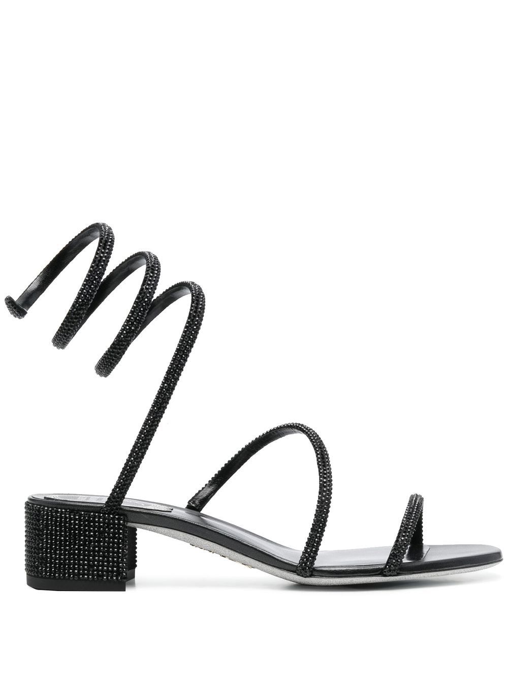 René Caovilla Cleo 50mm leather sandals - Black von René Caovilla