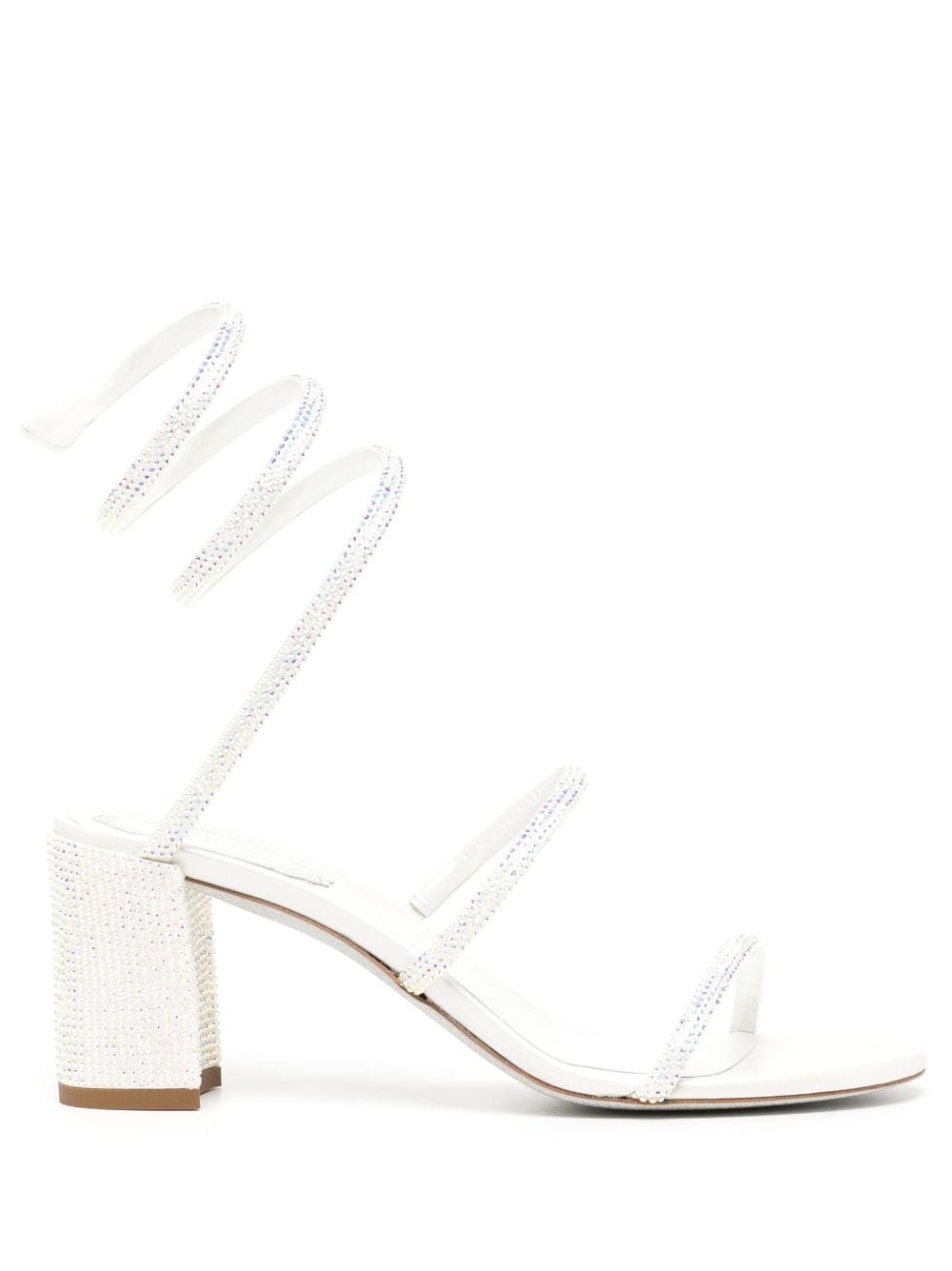 René Caovilla Cleo 80mm crystal-embellished sandals - White von René Caovilla