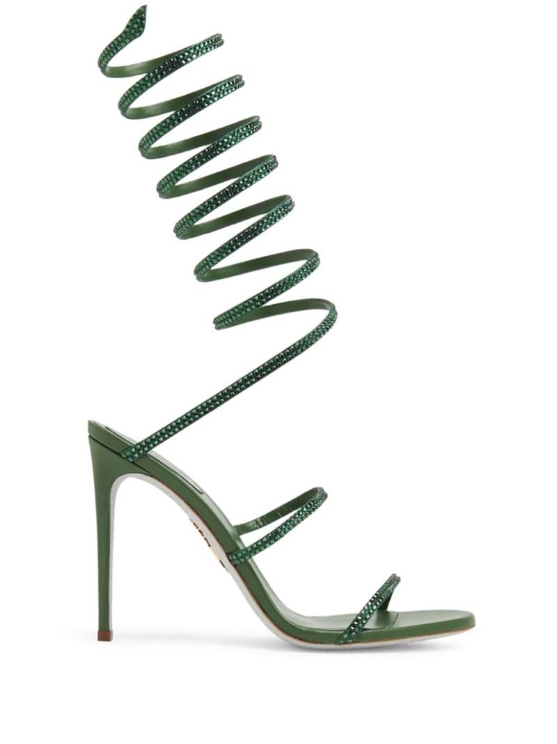 René Caovilla Cleo crystal 105mm sandals - Green von René Caovilla