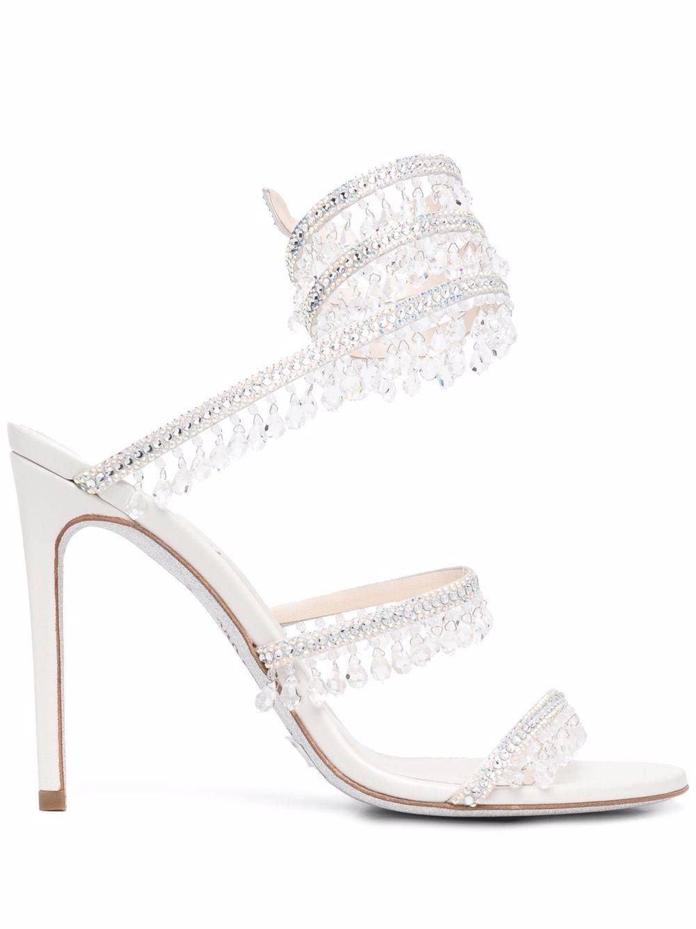 René Caovilla Cleo embellished satin sandals - White von René Caovilla