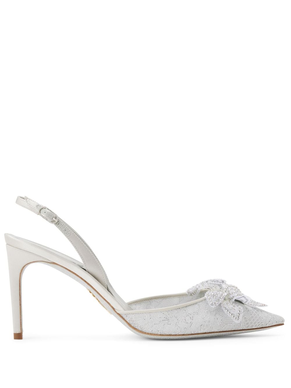 René Caovilla Floriane 80mm lace pumps - White von René Caovilla