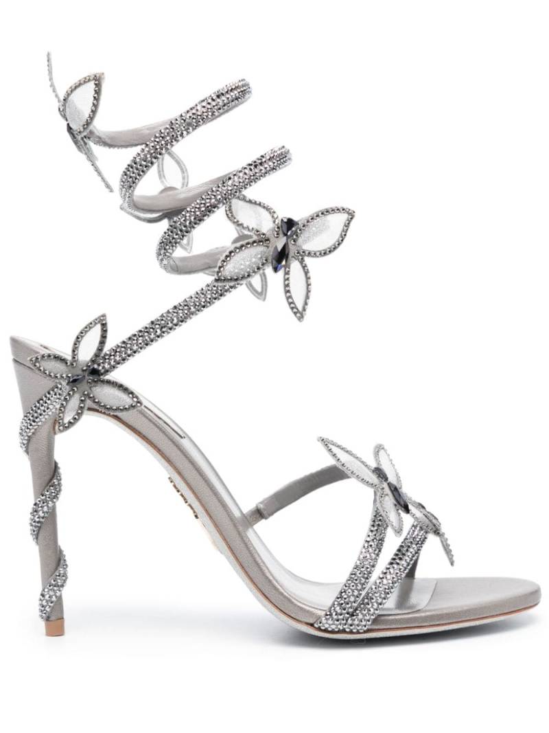 René Caovilla Margot 105mm crystal-embellished sandals - Grey von René Caovilla