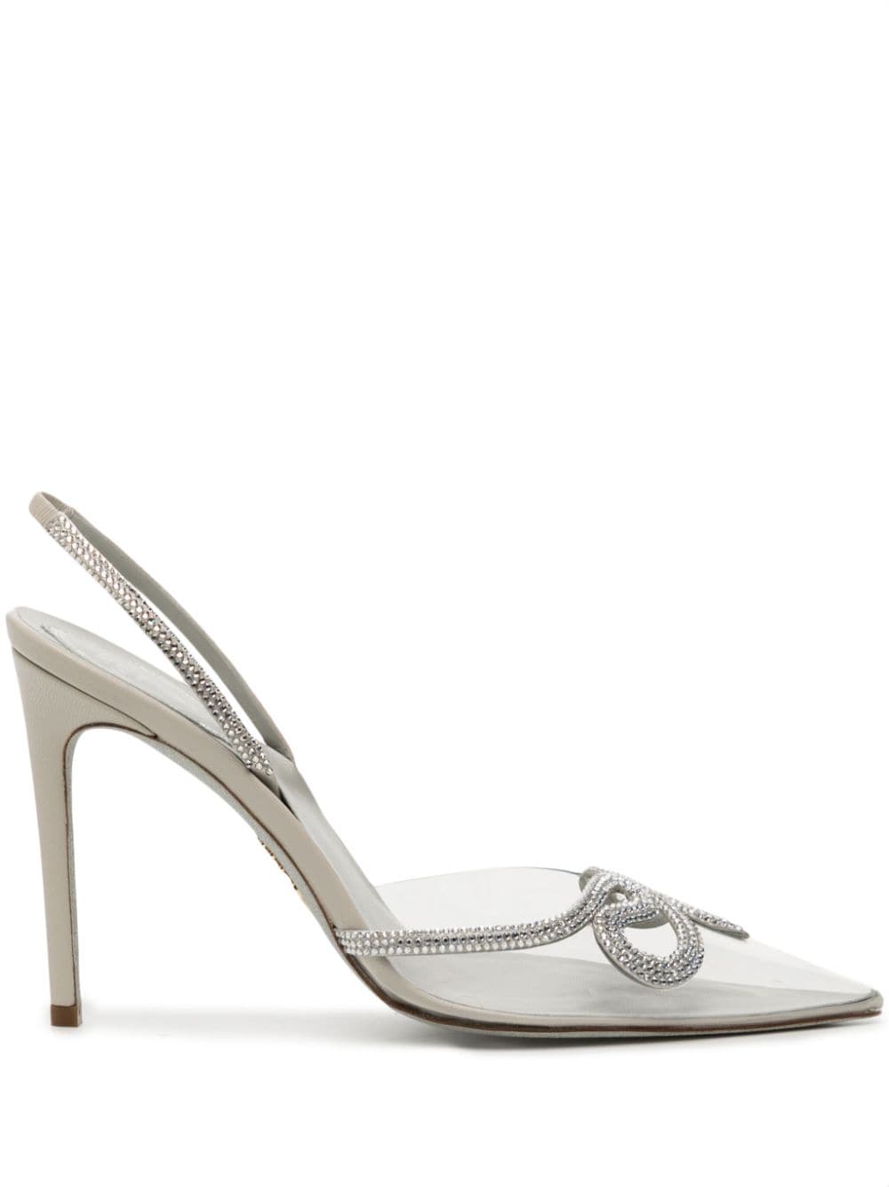 René Caovilla Mogana 100 snake-embellished pumps - Grey von René Caovilla