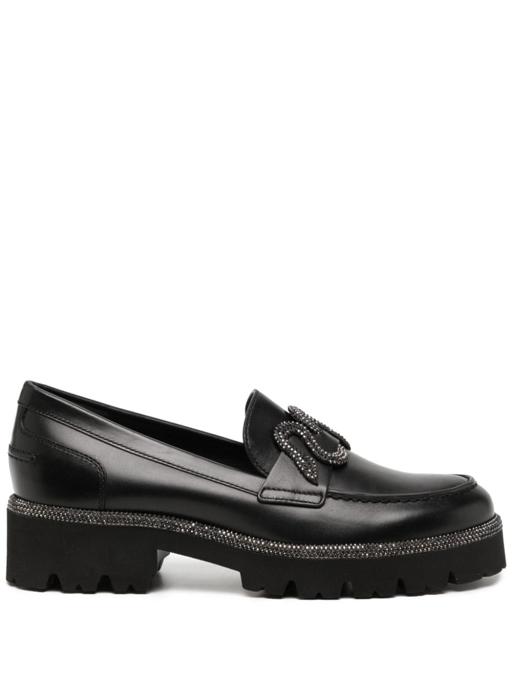 René Caovilla Morgana 40mm leather loafers - Black von René Caovilla