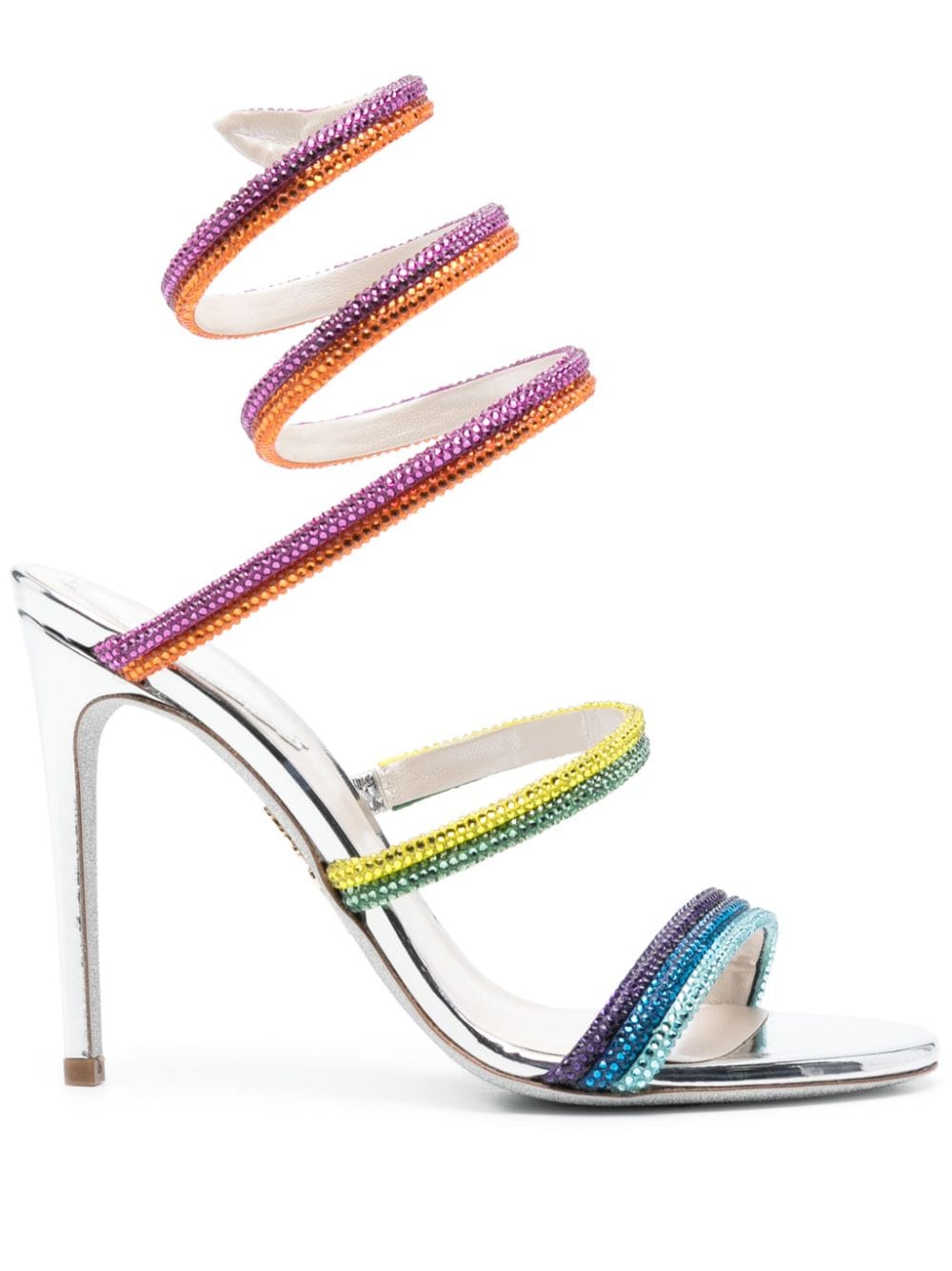 René Caovilla Rainbow 105mm leather sandals - Blue von René Caovilla