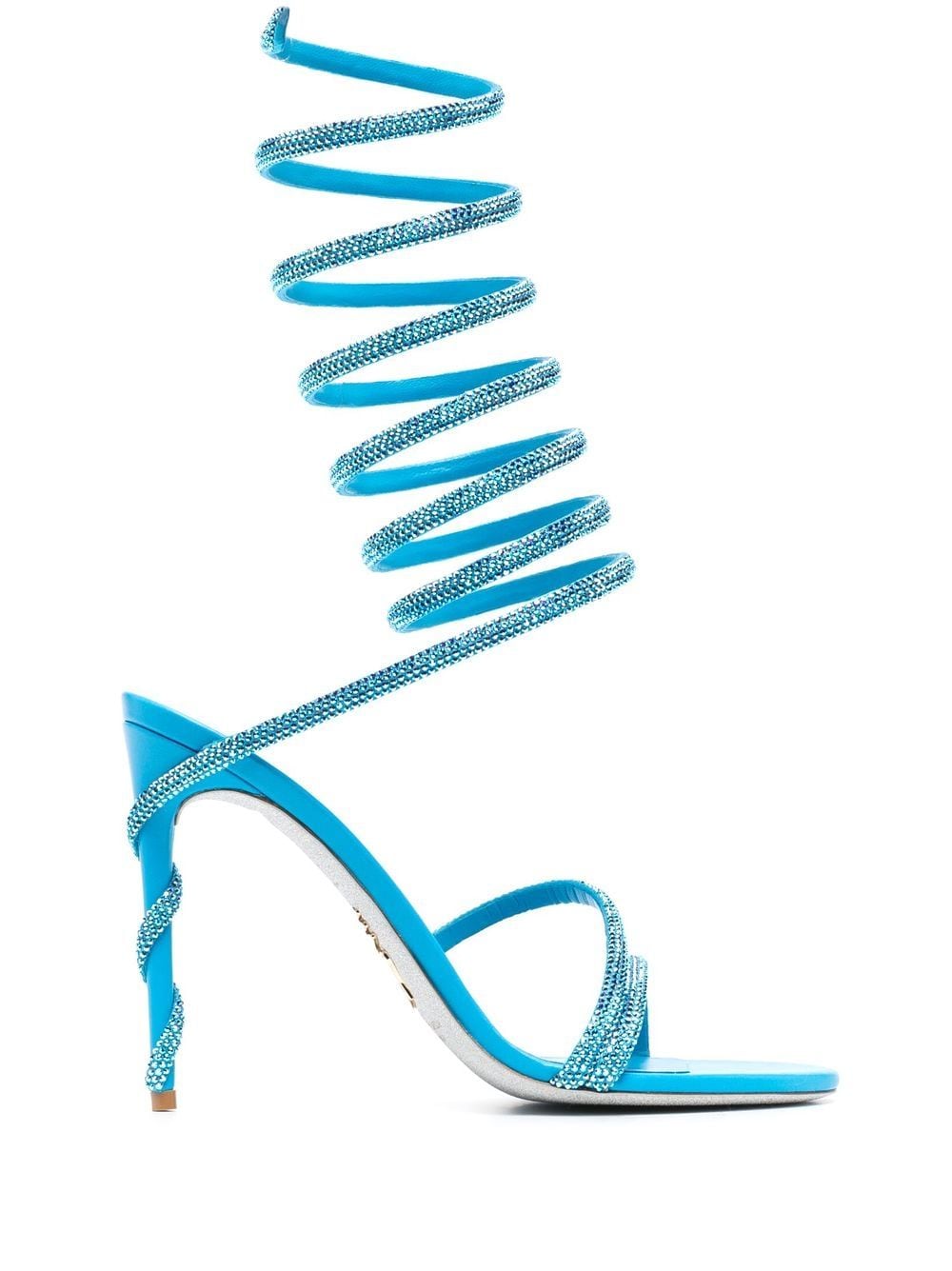 René Caovilla Rene 105mm satin sandals - Blue von René Caovilla