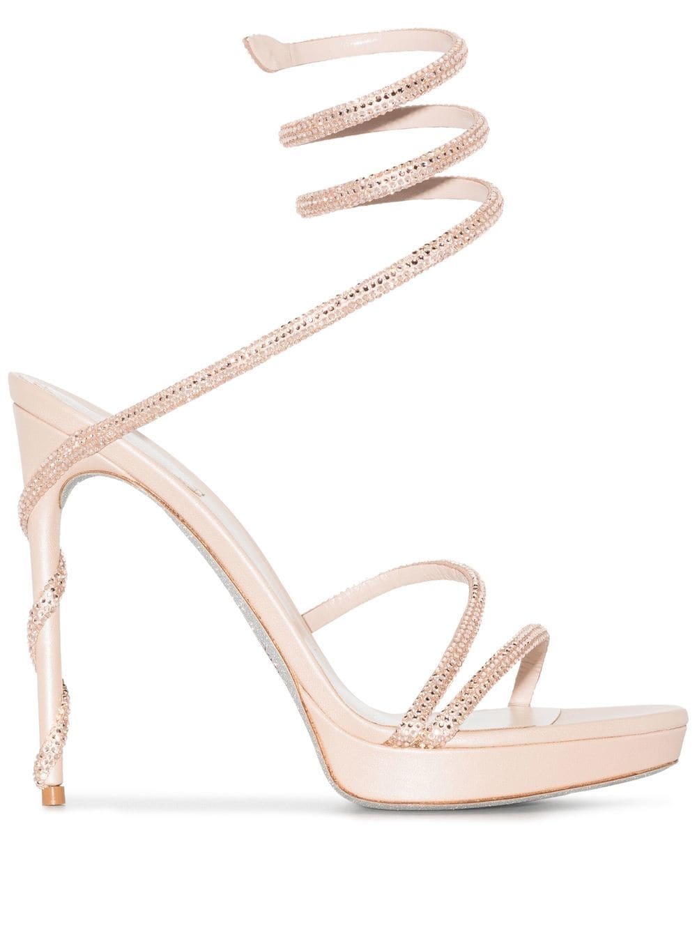 René Caovilla crystal-embellished 120mm stiletto sandals - Neutrals von René Caovilla