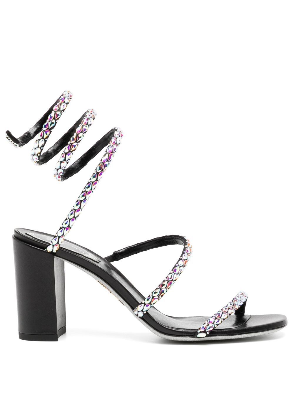 René Caovilla crystal embellished strappy sandals - Black von René Caovilla