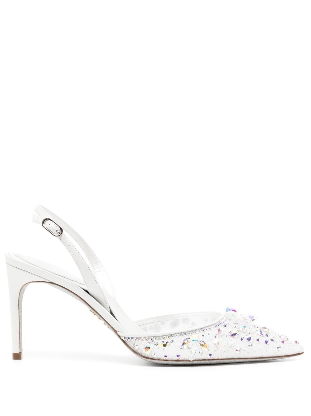 René Caovilla lace embellished sling back pumps - White von René Caovilla