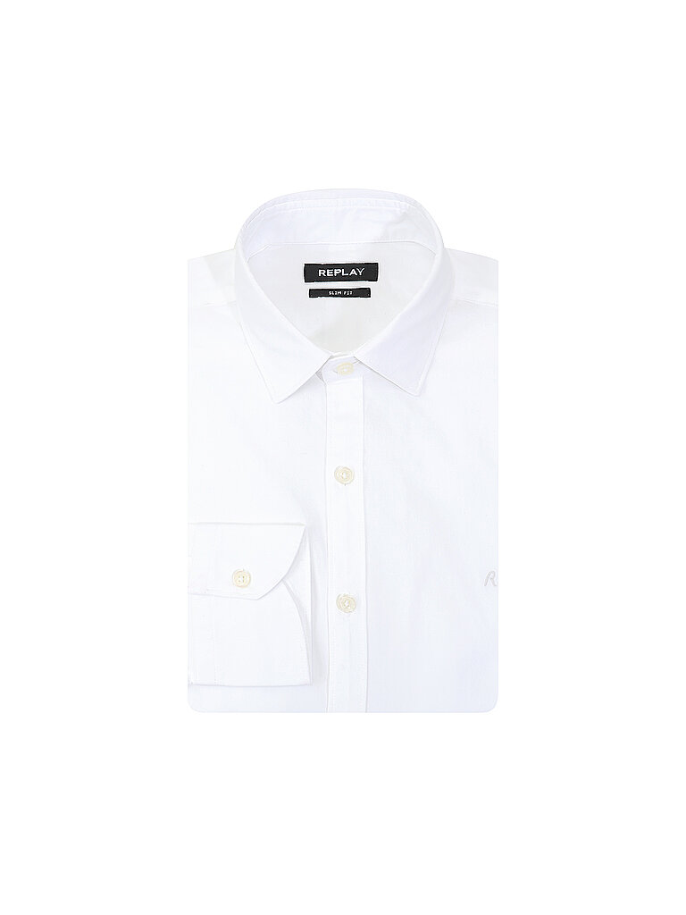 REPLAY Hemd Slim Fit weiss | XXL REPLAY Hemd Slim Fit weiss | XXL von Replay