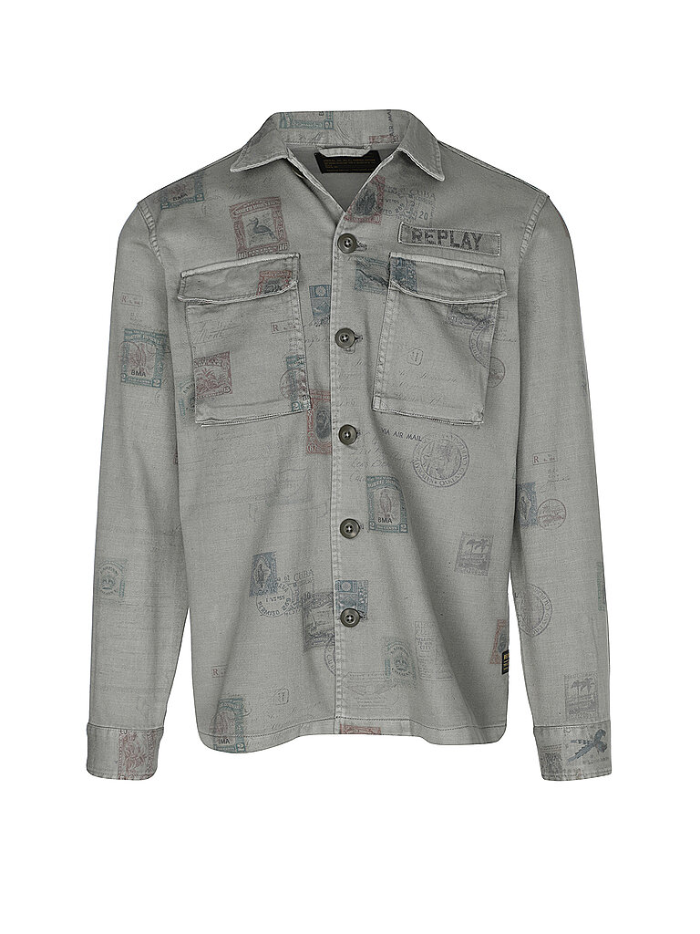 REPLAY Overshirt  grau | M von Replay