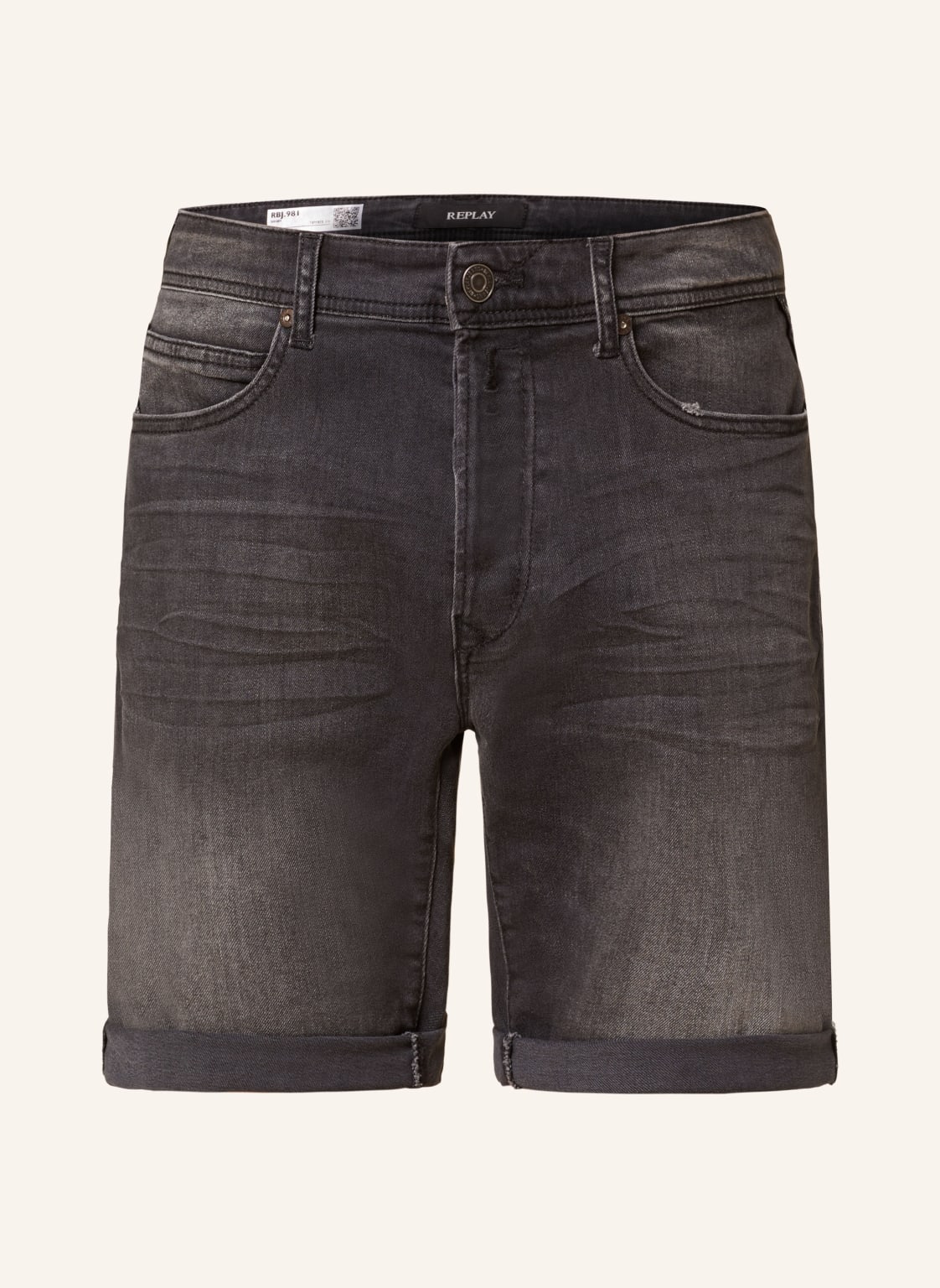 Replay Jeansshorts Tapered Fit schwarz von Replay