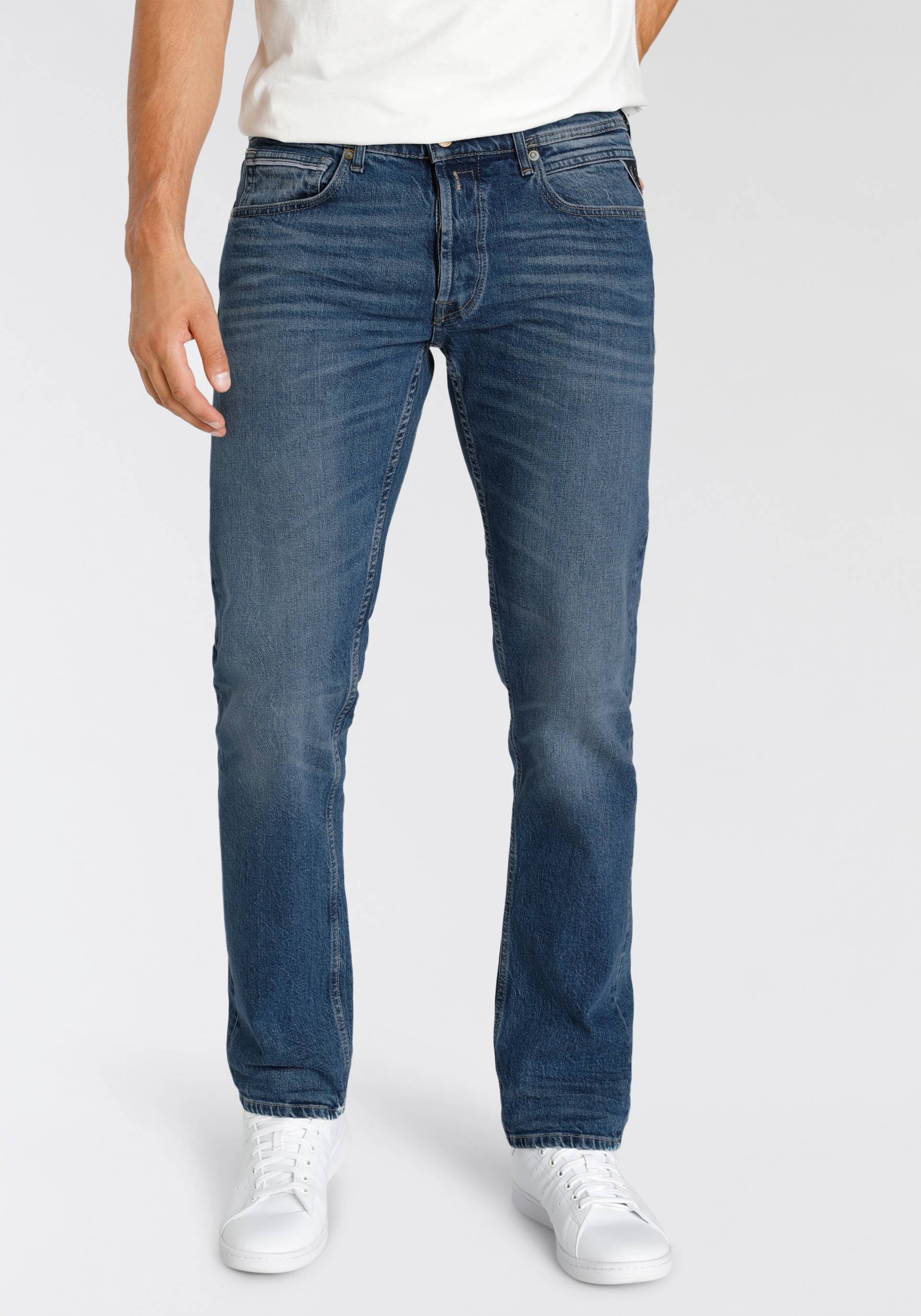 Replay Straight-Jeans »GROVER«, in dezenter Used-Waschung von Replay
