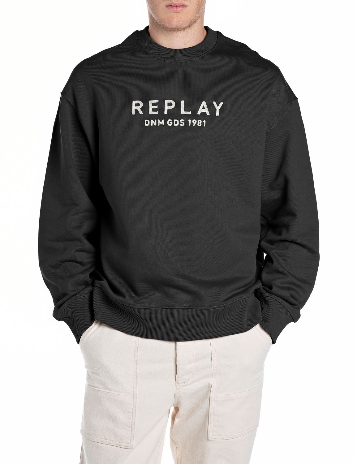 Replay Sweatshirt, mit gesticktem Schriftzug vorn Replay Sweatshirt, mit gesticktem Schriftzug vorn von Replay
