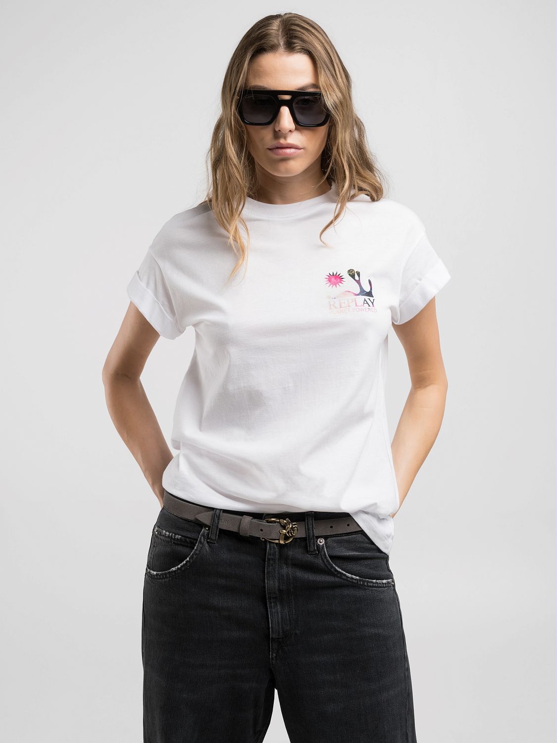 Replay T-Shirt, mit umgeschlagenen Ärmeln Replay T-Shirt, mit umgeschlagenen Ärmeln von Replay