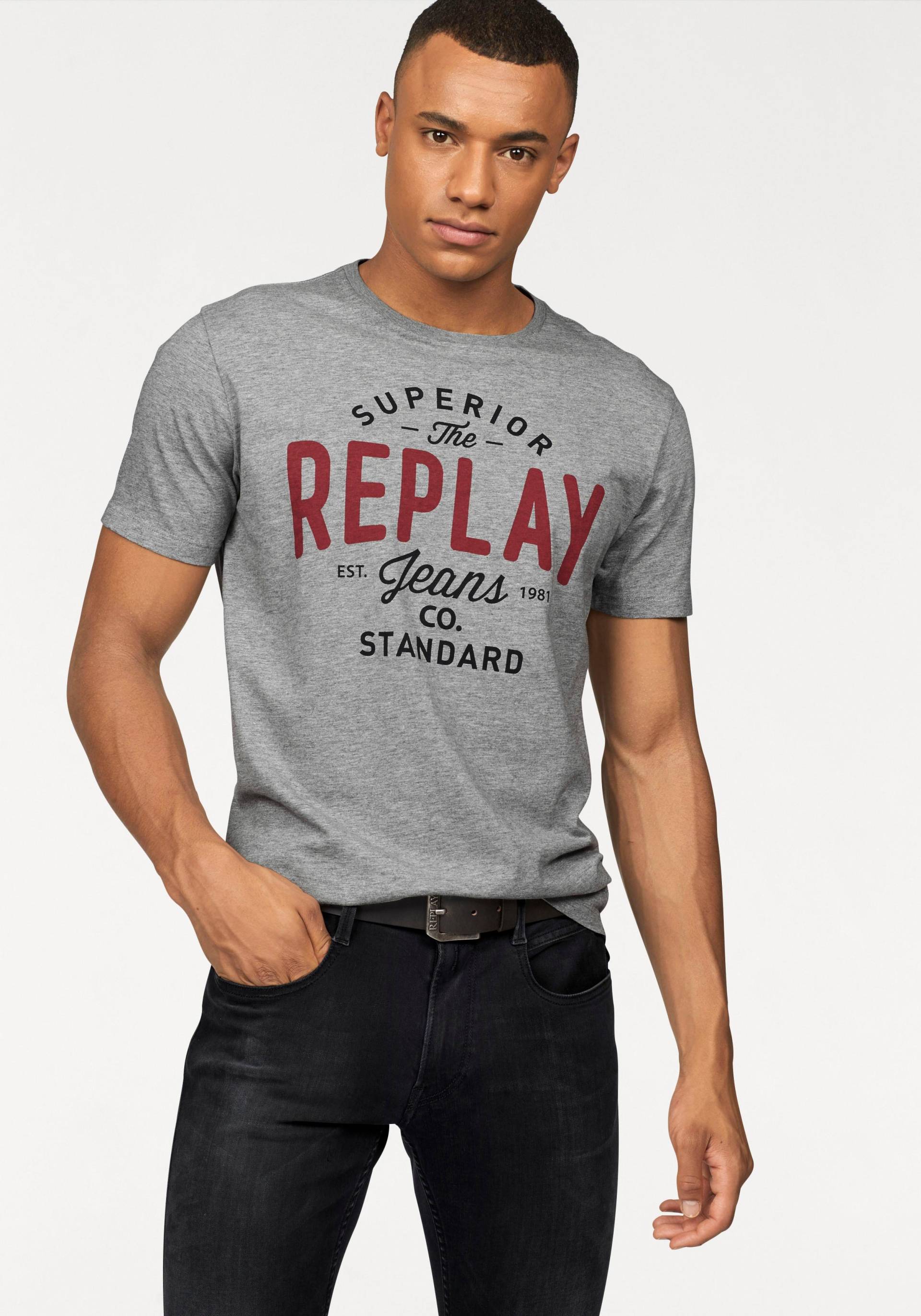 Replay T-Shirt, mit Markendruck von Replay