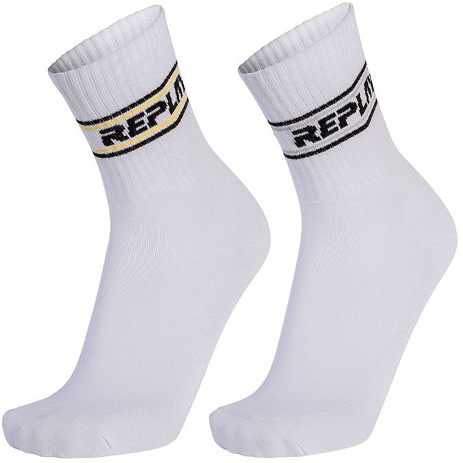 Replay Tennissocken »SHORT TENNIS half terry Logo&Two Stripe 2Prs Banderole«, (Packung, 2er-), mit gerippten Bündchen von Replay