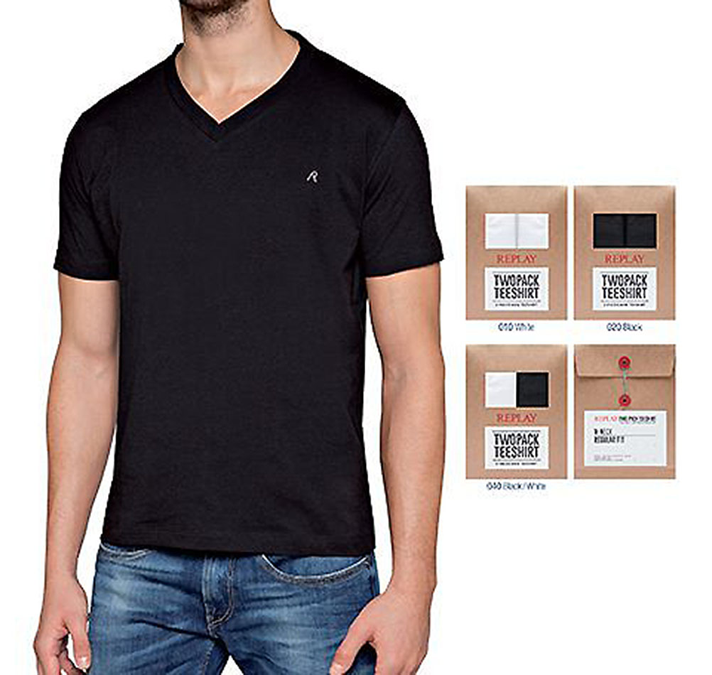 Replay V-Shirt »Classic Basic T-Shirt«, (Packung, 2 tlg.) von Replay