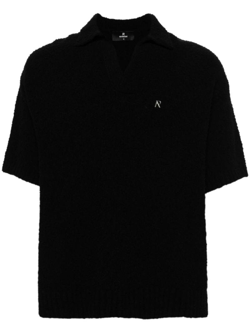 Represent bouclé knit polo shirt - Black von Represent