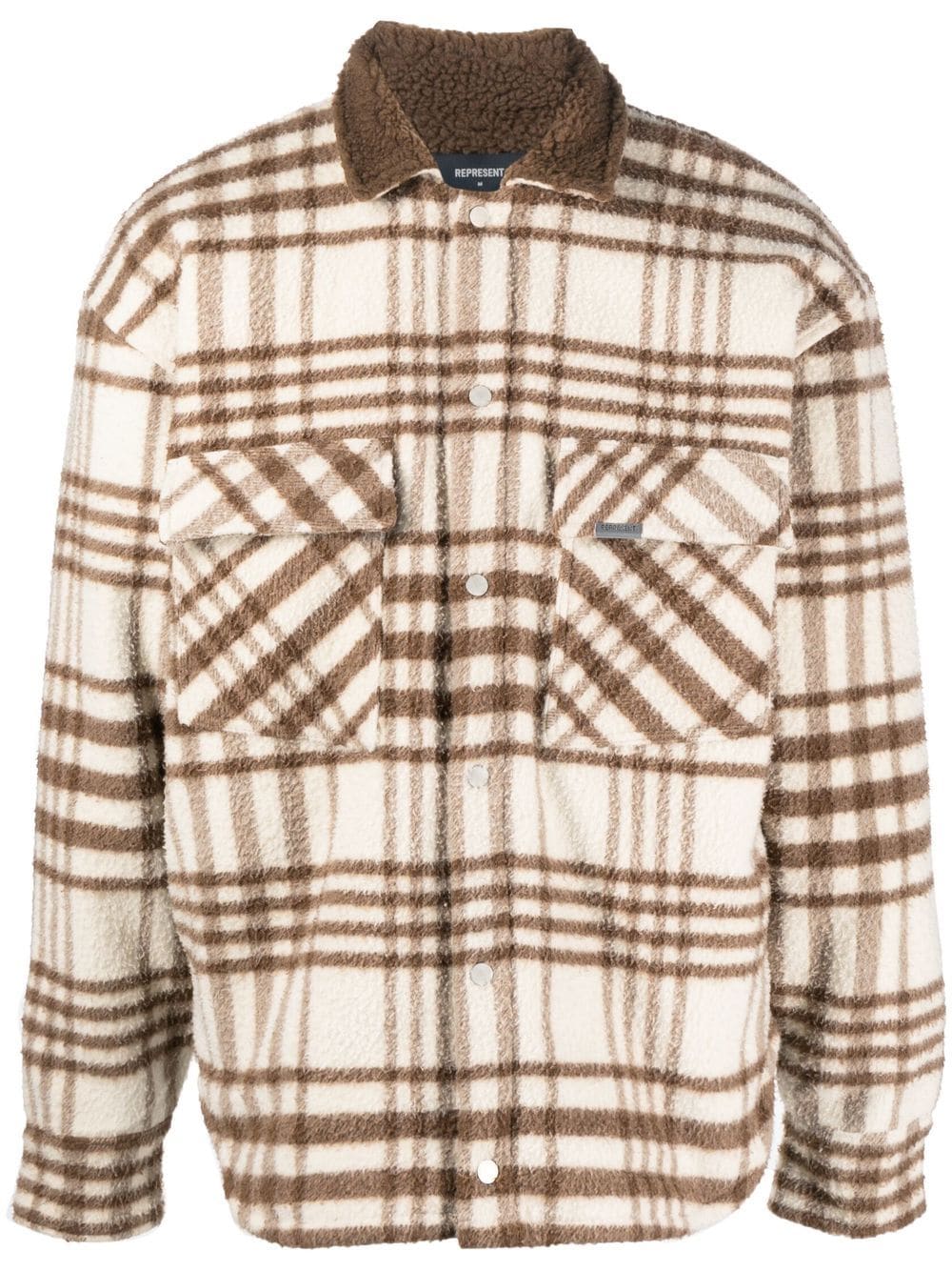 Represent check-pattern collared overshirt - Brown von Represent