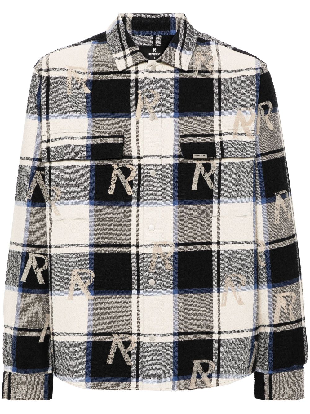 Represent checked flannel shirt - Blue von Represent