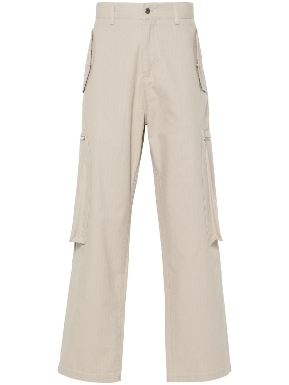 Represent embroidered-logo cotton trousers - Neutrals von Represent