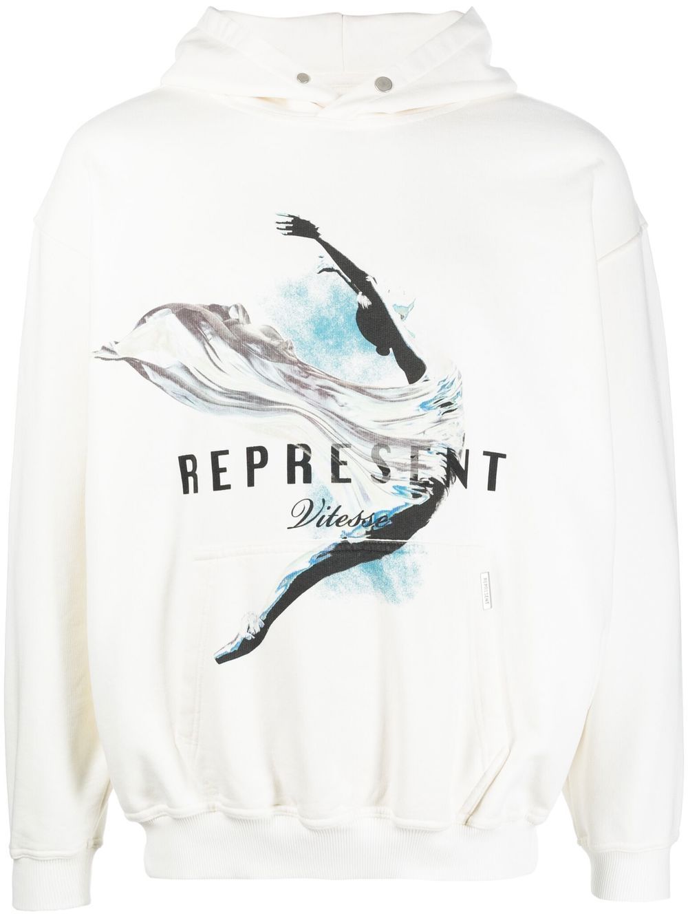 Represent graphic-print long-sleeve hoodie - White von Represent
