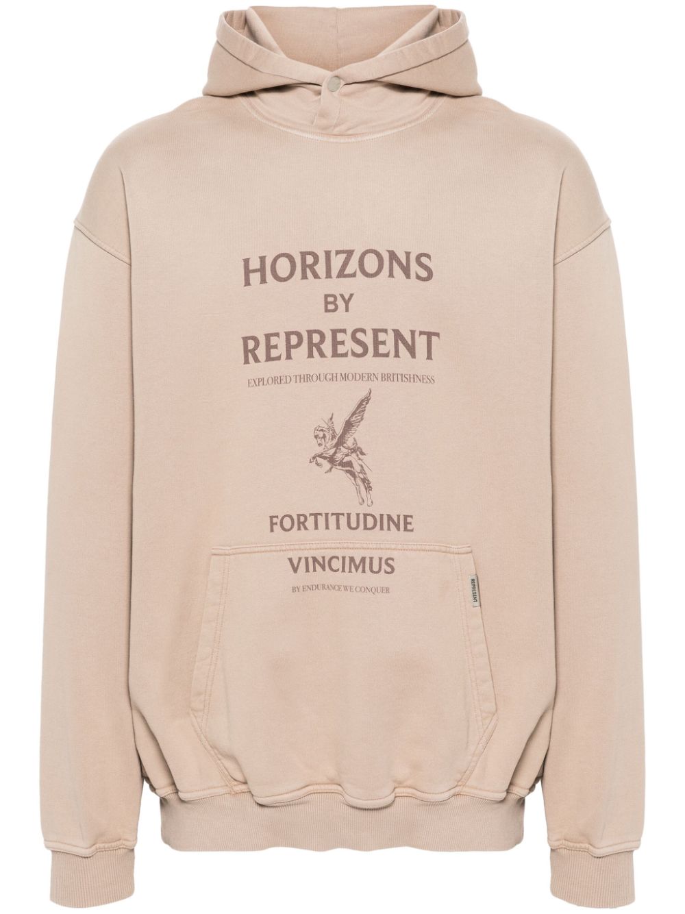 Represent logo-print cotton hoodie - Neutrals von Represent