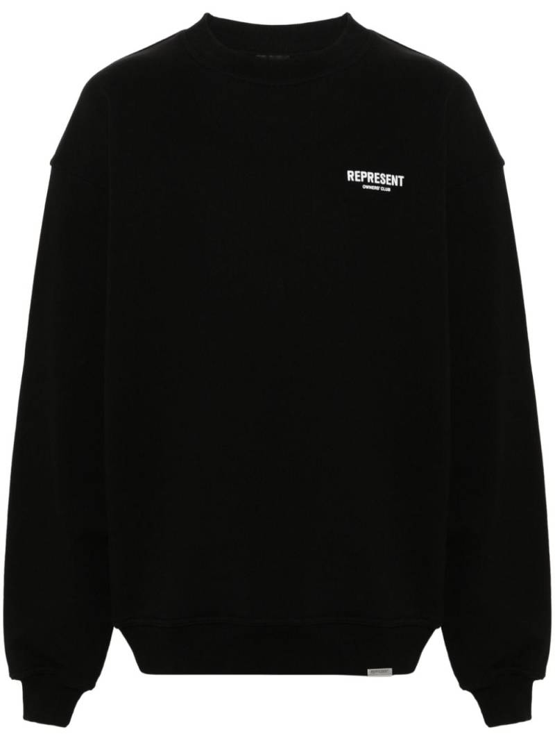 Represent logo-print cotton sweatshirt - Black von Represent