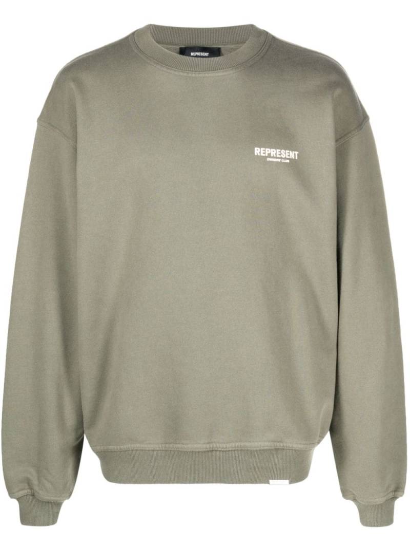 Represent logo-print cotton sweatshirt - Green von Represent