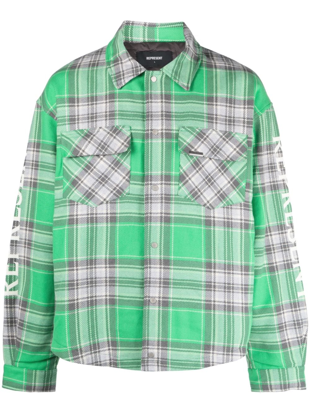 Represent quilted cotton blend over shirt - Green von Represent