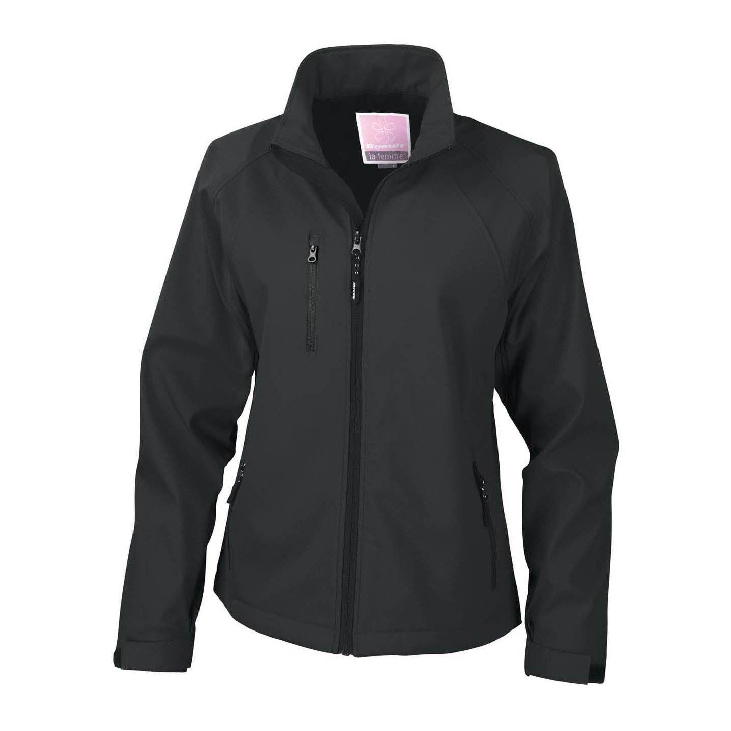 La Femma® Softshelljacke, 2lagig, Atmungsaktiv, Winddicht Damen Schwarz XXL von Result