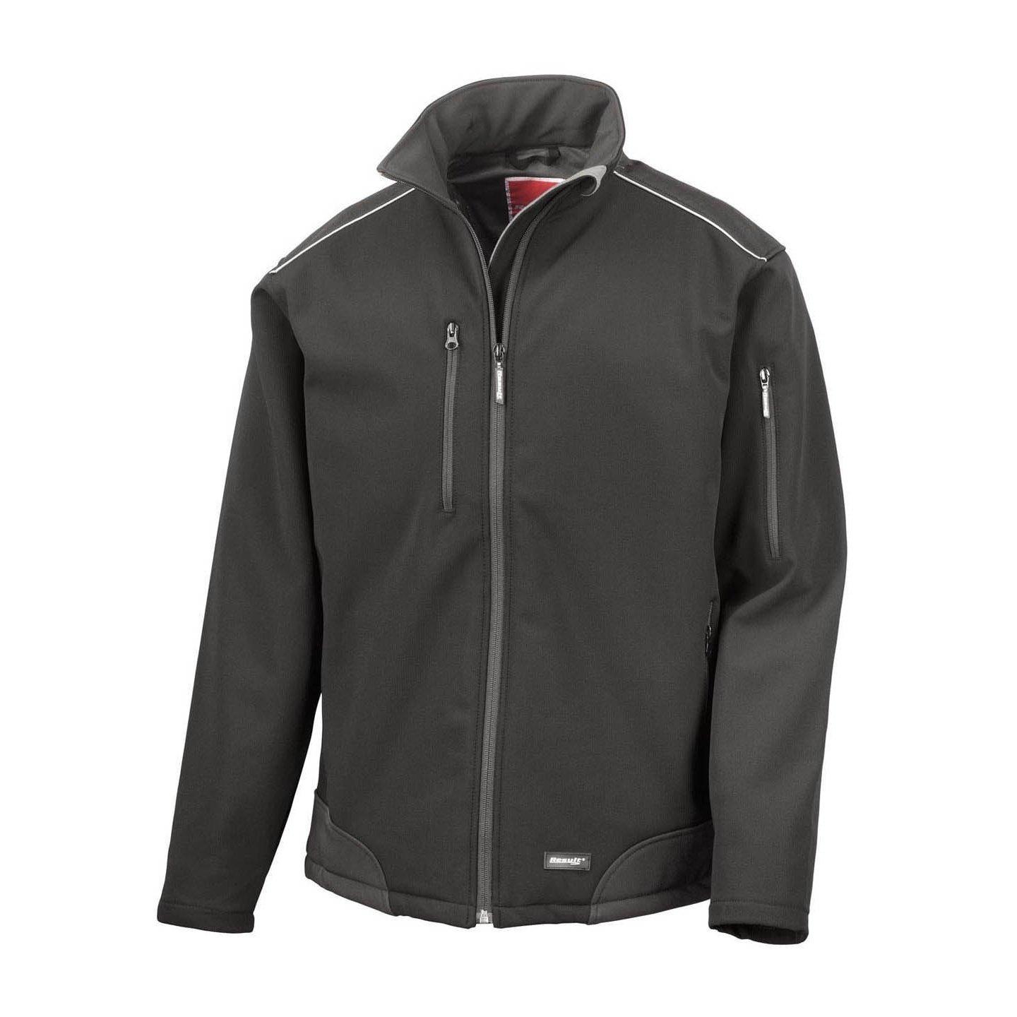 Ripstop Soft Shell Jacke Atmungsaktiv Herren Schwarz 4XL von Result