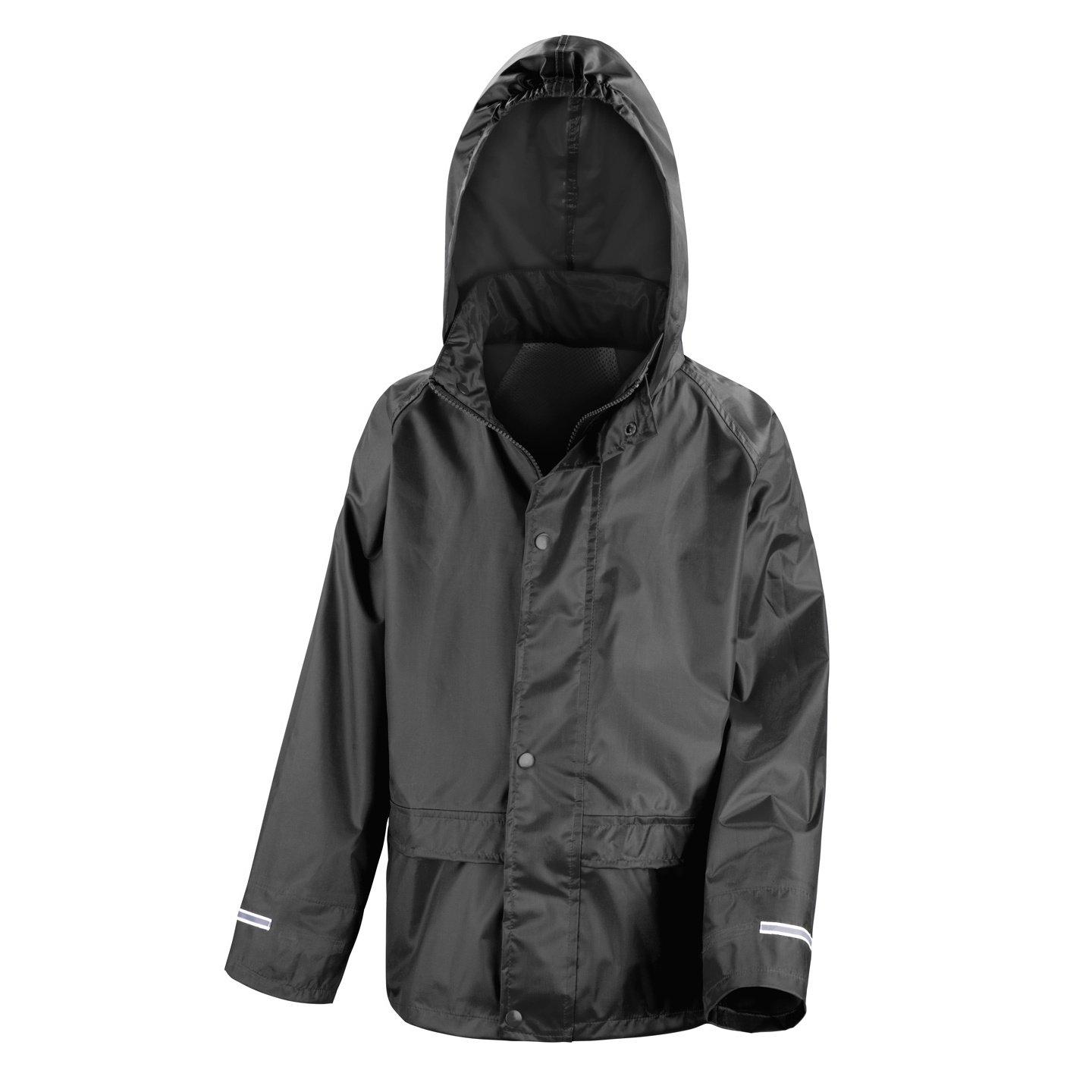 Regenjacke Regenüberjacke Unisex Schwarz 7-8A von Result