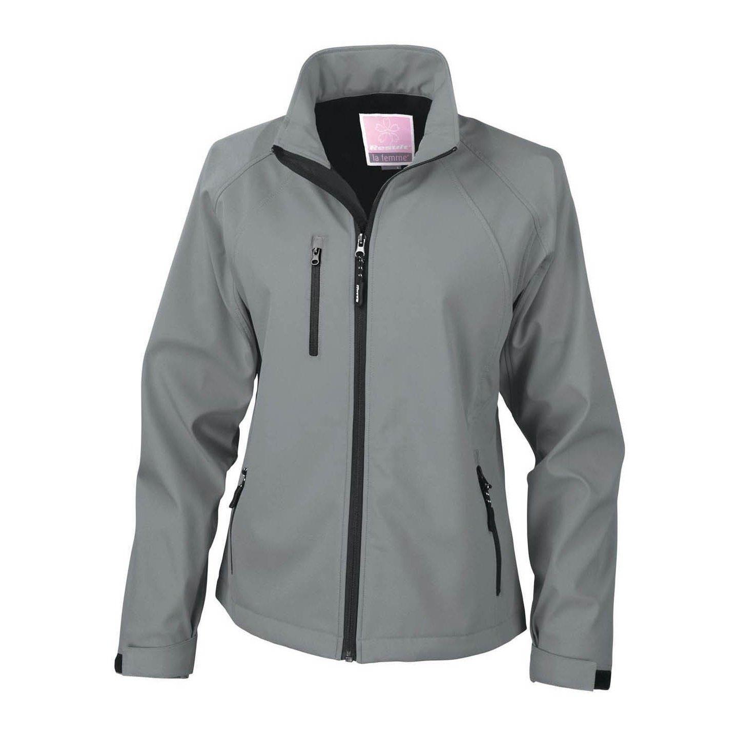 La Femma® Softshelljacke, 2lagig, Atmungsaktiv, Winddicht Damen Silber L von Result