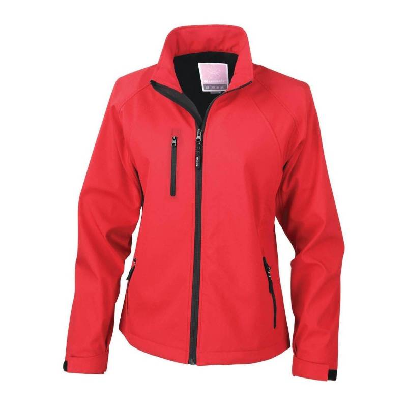 La Femma® Softshelljacke, 2lagig, Atmungsaktiv, Winddicht Damen Rot Bunt L von Result