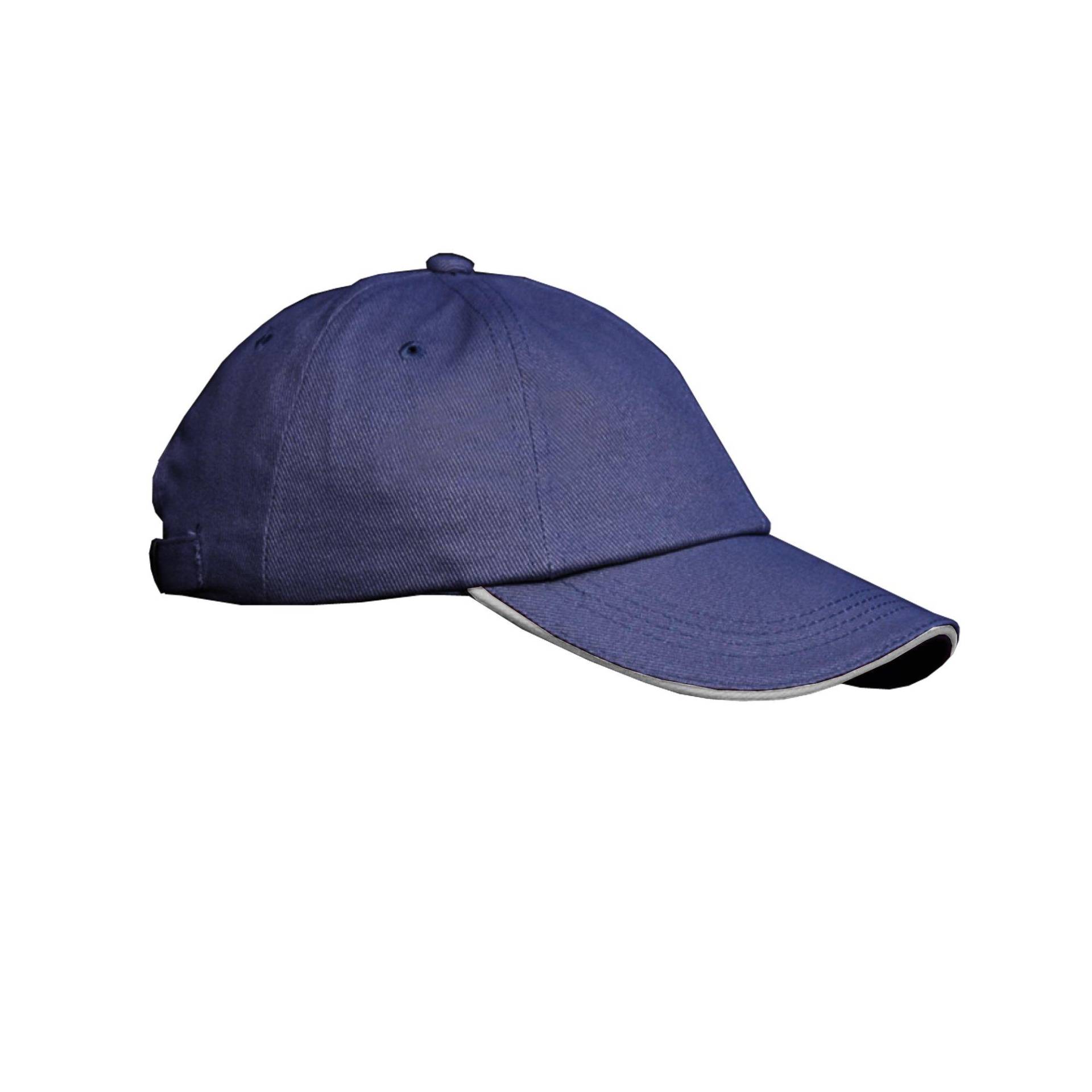 Low Profile Schwerer Gebürsteter Baumwolle Baseball Cap Mit Sandwich Spitze Herren Marine ONE SIZE von Result