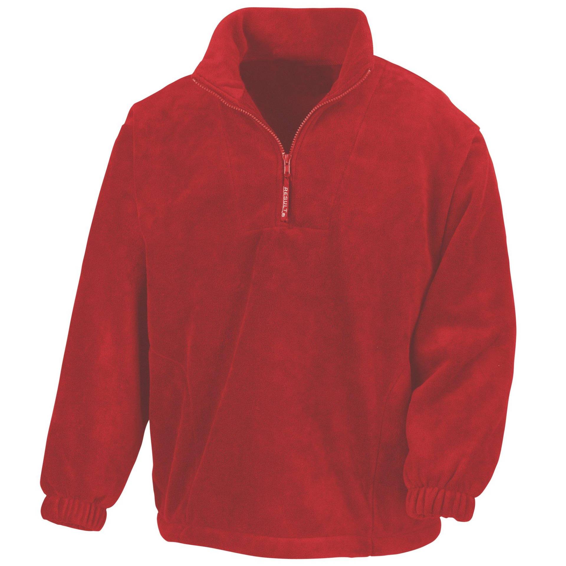 Fleecepullover Mit Reißverschluss Herren Rot Bunt XL von Result