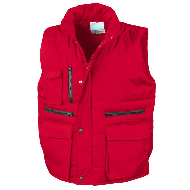 Lance Bodywarmer Weste Mit Zahlreichen Taschen, Winddicht, Wasserabweisend Herren Rot Bunt XL von Result