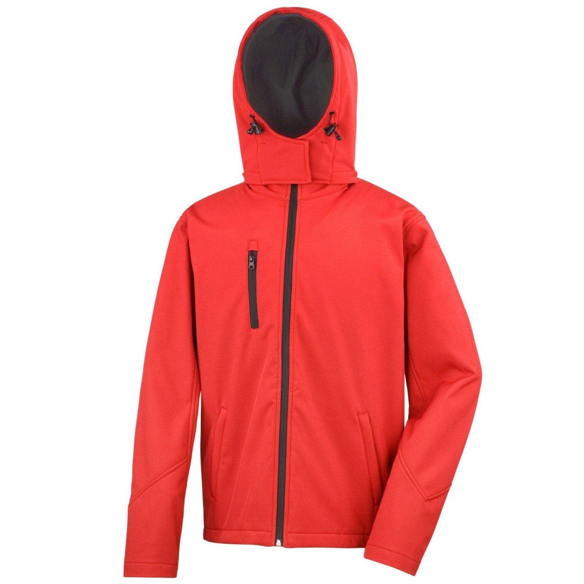 Core Softshell Jacke Lite Mit Kapuze Herren Rot Bunt XL von Result