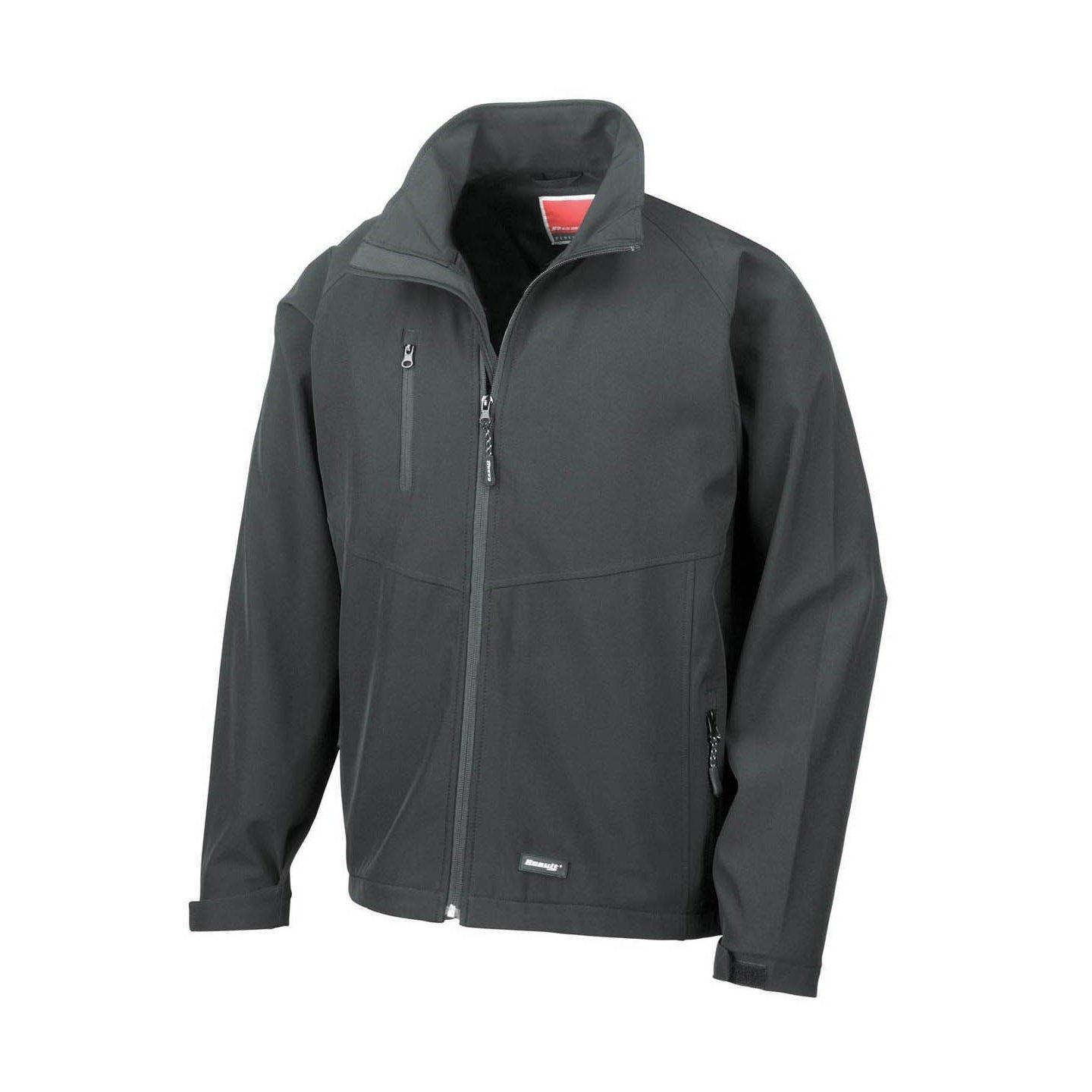 Softshelljacke, Zweilagig, Wasserabweisend, Atmungsaktiv Herren Schwarz 3XL von Result